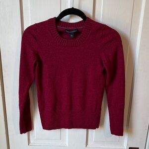 Banana Republic Deep Red Murino Wool Crew Neck Sweater